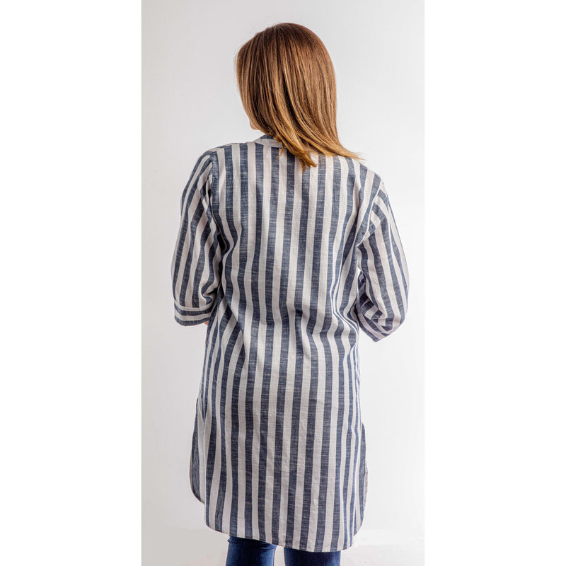 Free As A Bird Striped Duster (Blue or Taupe)