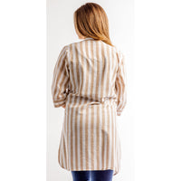 Free As A Bird Striped Duster (Blue or Taupe)