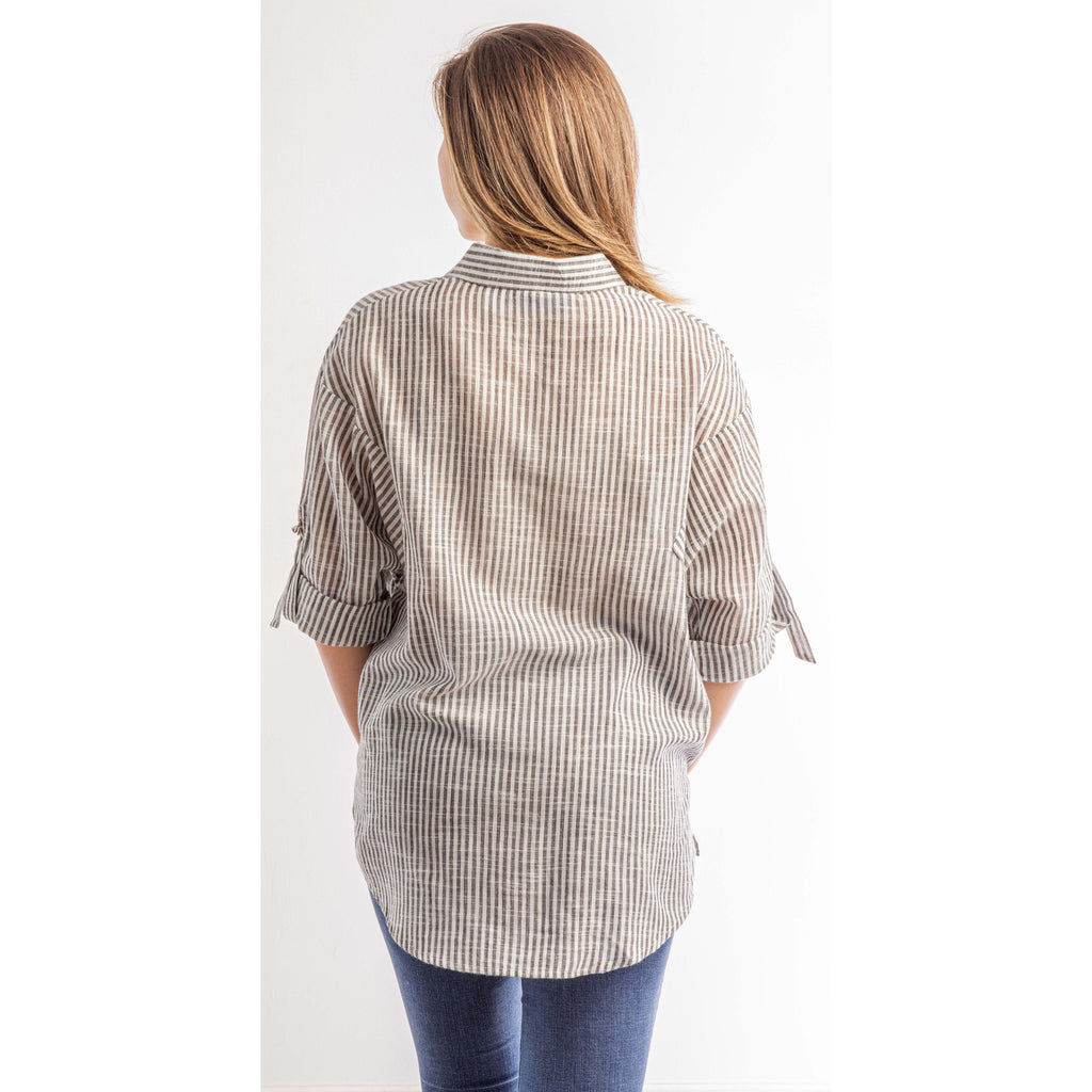 Blissful Black & White Striped Top