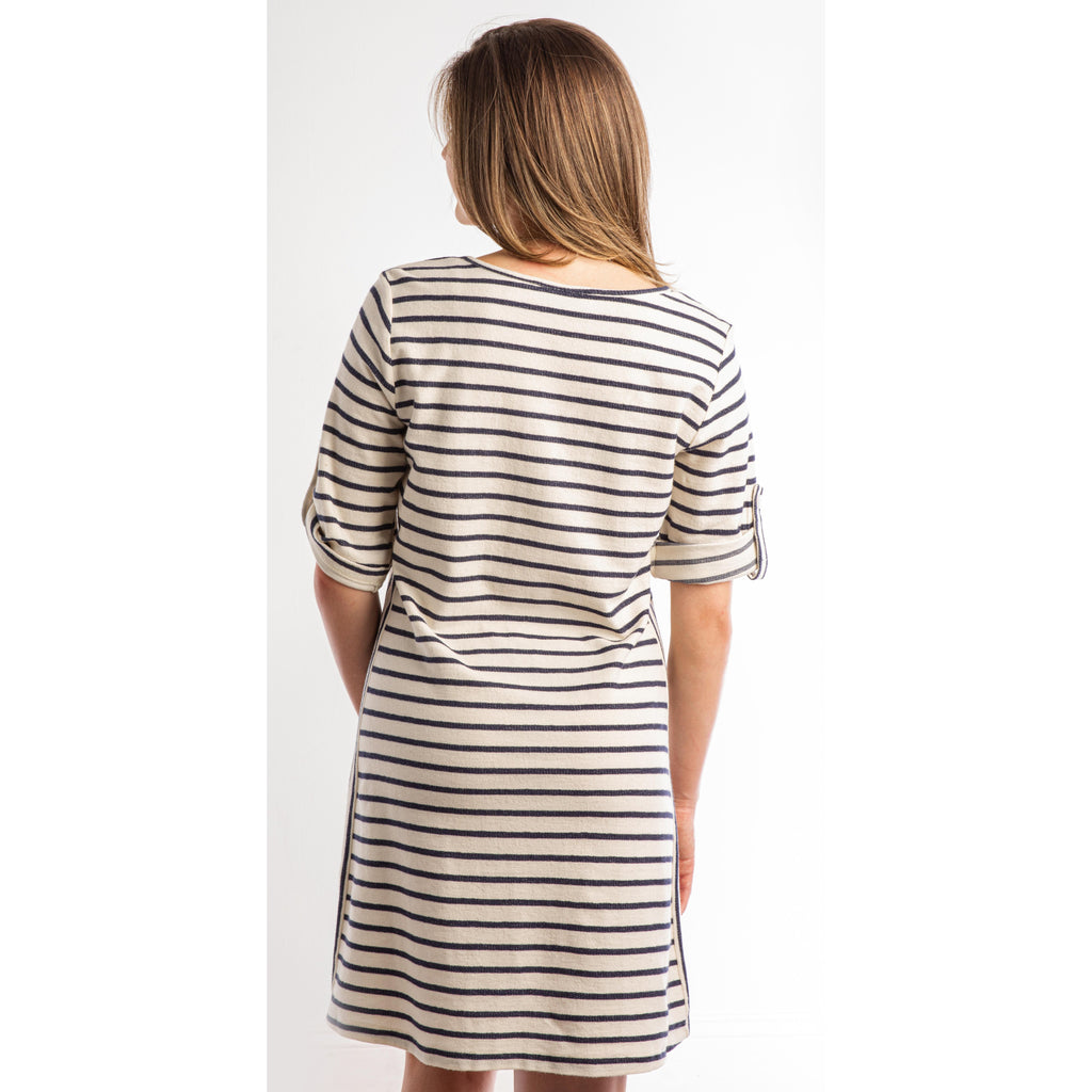 Straight to The Sun Navy & Ivory Dress