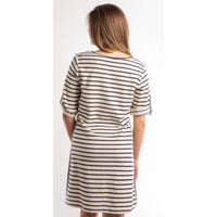 Straight to The Sun Navy & Ivory Dress