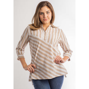 Austin Striped Tunic (Blue or Taupe)