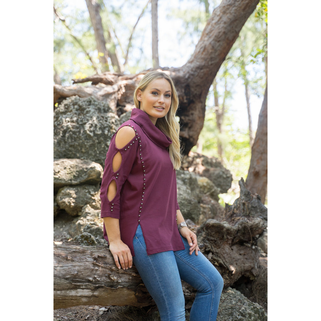 Cozy Chic tunic Burgundy