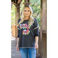 Choose Joy Embroidered Sweater