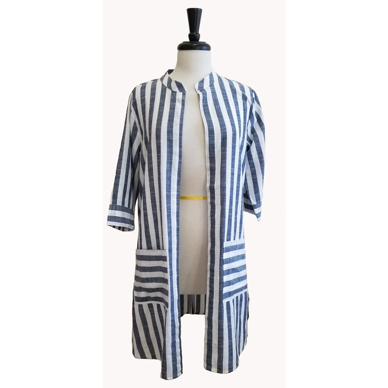 Free As A Bird Striped Duster (Blue or Taupe)