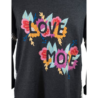 Love More hand inspirational Embroidered top